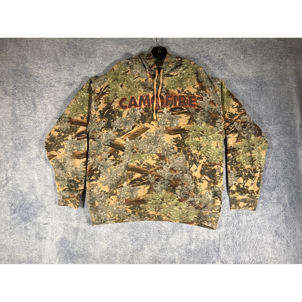 Kings‎ Camo Desert Shadow Camofire Hoodie Mens Medium Brown Green Pullover 9157